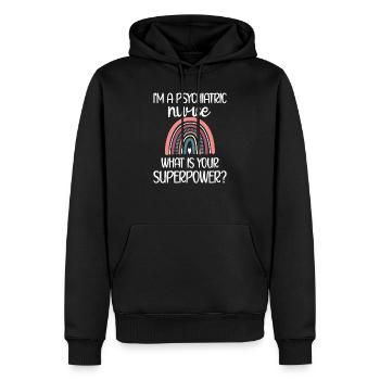 Infirmière psychiatrique Soins psychiatriques - Sweat à capuche Premium bio Homme - noir - Devant - Nico (187cm)