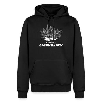 Danemark Copenhague - Sweat à capuche Premium bio Homme - noir - Devant - Nico (187cm)