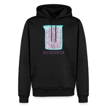 Chemise de chimie moles par litre pour chimistes biologistes - Sweat à capuche Premium bio Homme - noir - Devant - Nico (187cm)