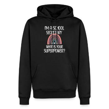 Secrétaire scolaire Secrétariat - Sweat à capuche Premium bio Homme - noir - Devant - Nico (187cm)
