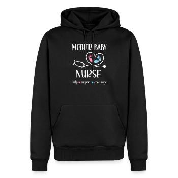 Mutter-Kind Krankenschwester Postportale Hebamme - Männer Premium Bio Hoodie - Schwarz - Vorne - Nico (187cm)