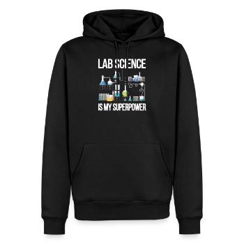 Technicien de laboratoire Technicien médical Technicien de laboratoire Tech de laboratoire - Sweat à capuche Premium bio Homme - noir - Devant - Nico (187cm)