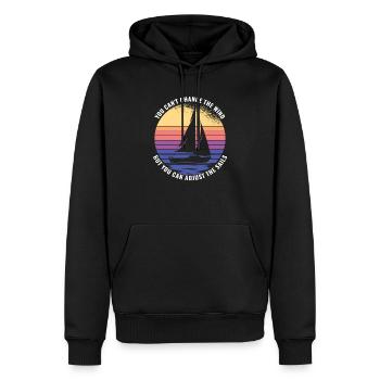 vous pouvez changer le vent, mais ajust the sails - Sweat à capuche Premium bio Homme - noir - Devant - Nico (187cm)