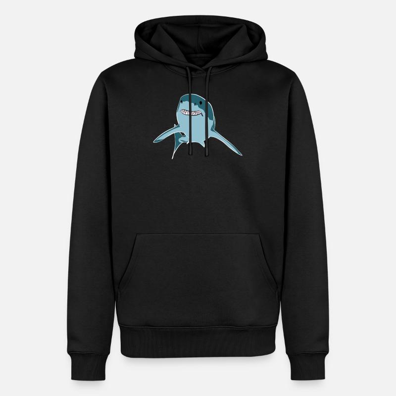 Requin blanc - Sweat à capuche Premium bio Homme - noir