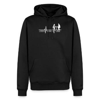 Schach Schachspiel Schachfiguren Design - Männer Premium Bio Hoodie - Schwarz - Vorne - Nico (187cm)