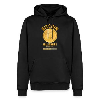 Chargement du millionnaire Bitcoin - Sweat à capuche Premium bio Homme - noir - Devant - Nico (187cm)