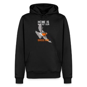 Observation des oiseaux Observation des oiseaux Observation des oiseaux - Sweat à capuche Premium bio Homme - noir - Devant - Nico (187cm)