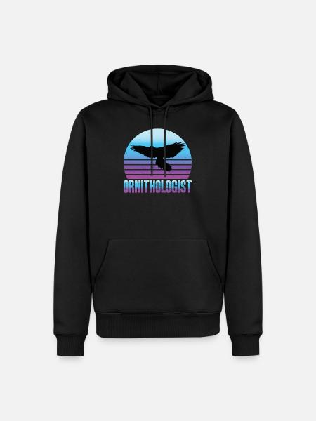 Retro - Ornithologist - Vintage - Photographer - Männer Premium Bio Hoodie - Schwarz