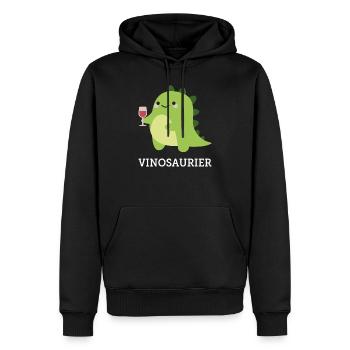 Vinosaurier Geschenk Spruch Party Alkohol Wein - Männer Premium Bio Hoodie - Schwarz - Vorne - Nico (187cm)