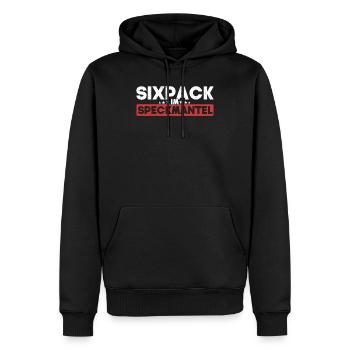 Sixpack im Speckmantel Sportmuffel Sportverweigern - Männer Premium Bio Hoodie - Schwarz - Vorne - Nico (187cm)