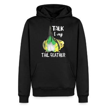Talk to my Tail Feather, Perruche, oiseau - Sweat à capuche Premium bio Homme - noir - Devant - Nico (187cm)
