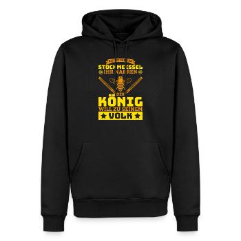 Stockmeissel könig volk Geschenk Biene Imker Honig - Männer Premium Bio Hoodie - Schwarz - Vorne - Nico (187cm)