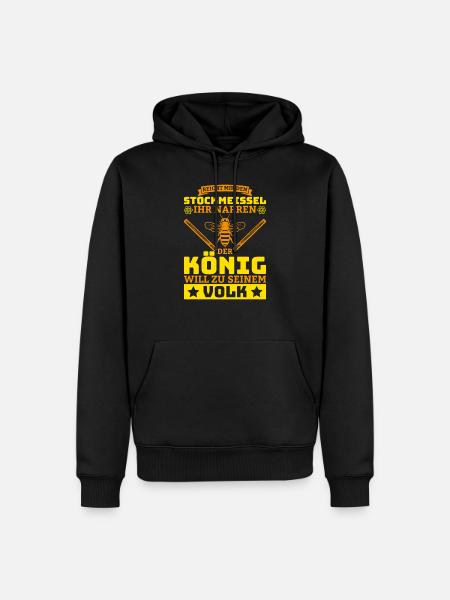 Stockmeissel könig volk Geschenk Biene Imker Honig - Männer Premium Bio Hoodie - Schwarz