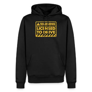 Warning licensed to drive - driving license - new - Men’s Premium Organic Hoodie - black - Front - Nico (187cm)