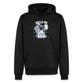 Koala me Back - Koala Bär mit Telefon - Männer Premium Bio Hoodie - Schwarz - Vorne - Nico (187cm)