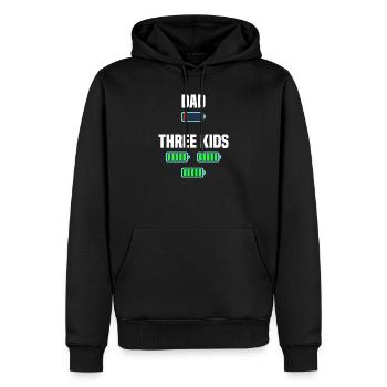 Papa et Triplés - Sweat à capuche Premium bio Homme - noir - Devant - Nico (187cm)