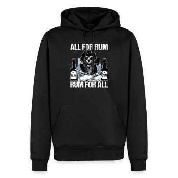 Rum Piratenflagge - Männer Premium Bio Hoodie - Schwarz - Vorne - Nico (187cm)