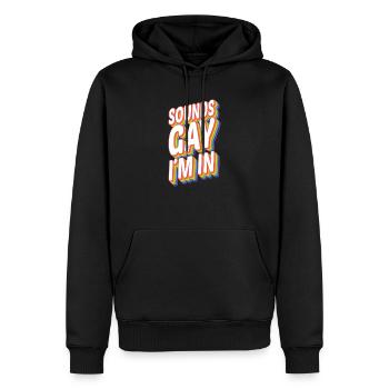 Designs For Men Pride Rainbow Sounds Gay I’m In - Sweat à capuche Premium bio Homme - noir - Devant - Nico (187cm)