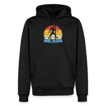 Nordic Walking cadeau sport design - Sweat à capuche Premium bio Homme - noir - Devant - Nico (187cm)