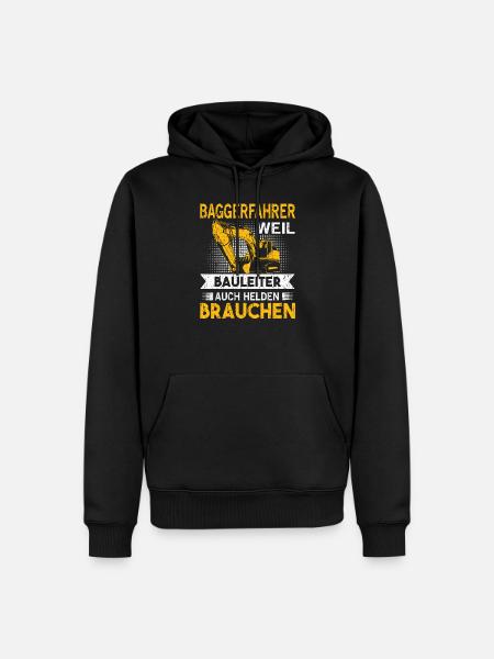 Baggerfahrer Baggerführer Bauleiter Geschenk - Männer Premium Bio Hoodie - Schwarz