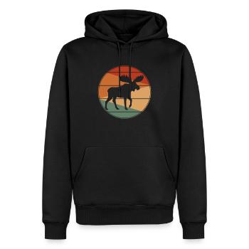 Elch - Männer Premium Bio Hoodie - Schwarz - Vorne - Nico (187cm)