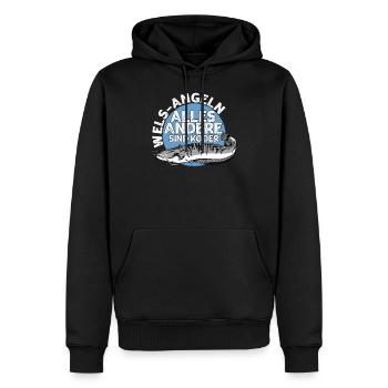Wels Angeln - Männer Premium Bio Hoodie - Schwarz - Vorne - Nico (187cm)