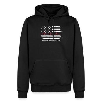 Herz-Lungen-Wiederbelebung Herzdruckmassage HLW - Männer Premium Bio Hoodie - Schwarz - Vorne - Nico (187cm)