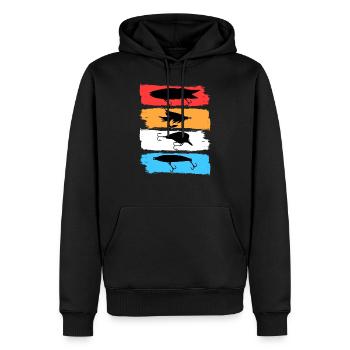 Angler Köder Retro - Männer Premium Bio Hoodie - Schwarz - Vorne - Nico (187cm)