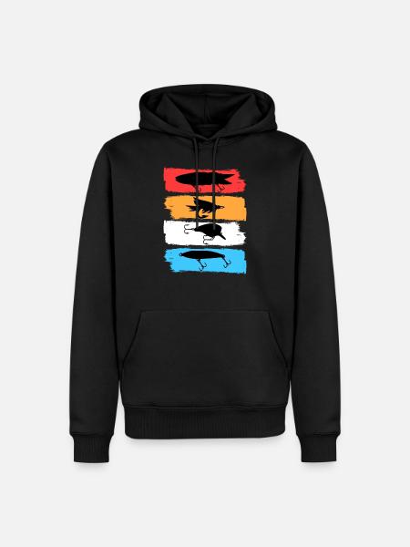 Angler Köder Retro - Männer Premium Bio Hoodie - Schwarz