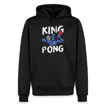 Ping pong - King Pong | Cadeau pour les sportifs - Sweat à capuche Premium bio Homme - noir - Devant - Nico (187cm)