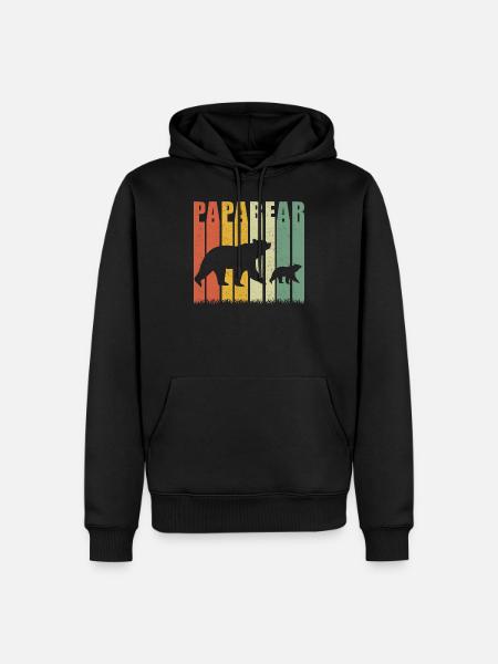 Papa Ours - Papabear - Sweat à capuche Premium bio Homme - noir