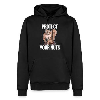 Lustiges Eichhörnchen Geschenk - Männer Premium Bio Hoodie - Schwarz - Vorne - Nico (187cm)