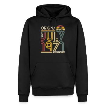 Jahrgang Juli 1971 geboren Original 1971 Retro - Männer Premium Bio Hoodie - Schwarz - Vorne - Nico (187cm)