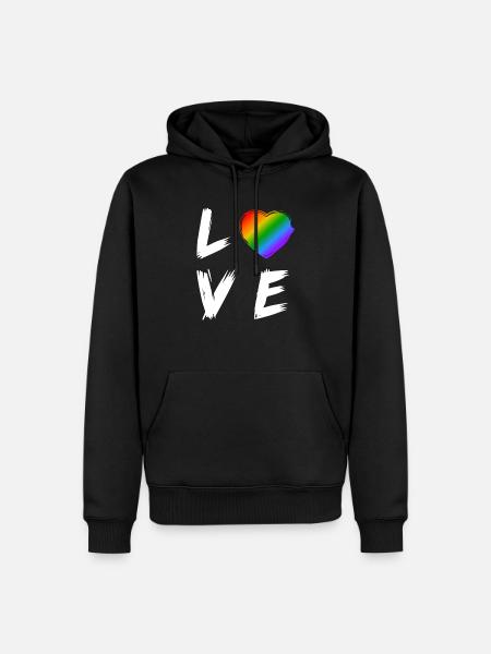 Love Spruch Transgender LGBT Geschenk Rechte - Herre Premium økologisk hoodie - sort