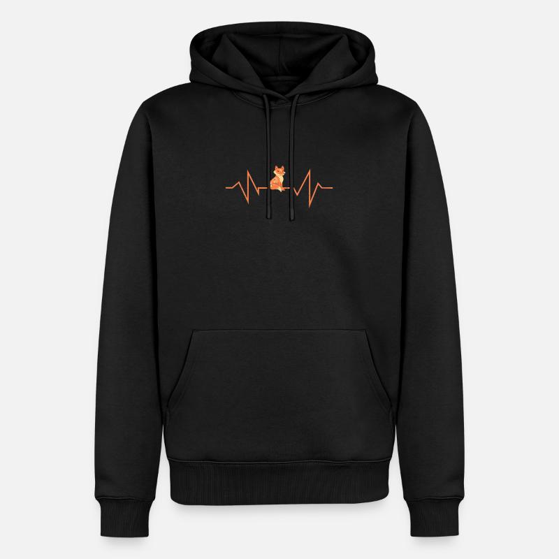Fuchs Waldtiere - Männer Premium Bio Hoodie - Schwarz