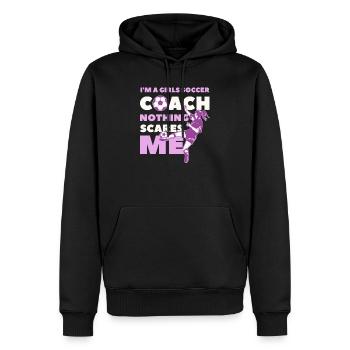 Fußball Mädchen Spieler und lustige Pun Sprüche Ge - Männer Premium Bio Hoodie - Schwarz - Vorne - Nico (187cm)