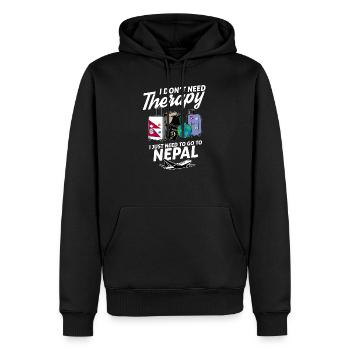 Nepal flag I Nepalese Souvenirs - Männer Premium Bio Hoodie - Schwarz - Vorne - Nico (187cm)