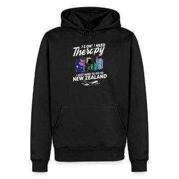 New Zealand flag I New Zealand Souvenirs - Männer Premium Bio Hoodie - Schwarz - Vorne - Nico (187cm)