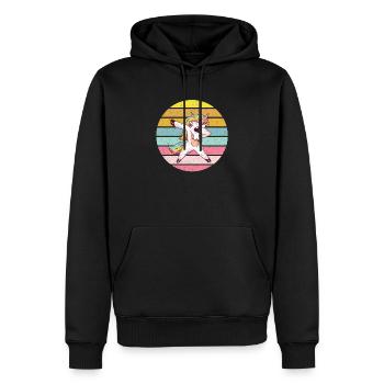 Dabbendes Einhorn Dabbing unicorn - Männer Premium Bio Hoodie - Schwarz - Vorne - Nico (187cm)