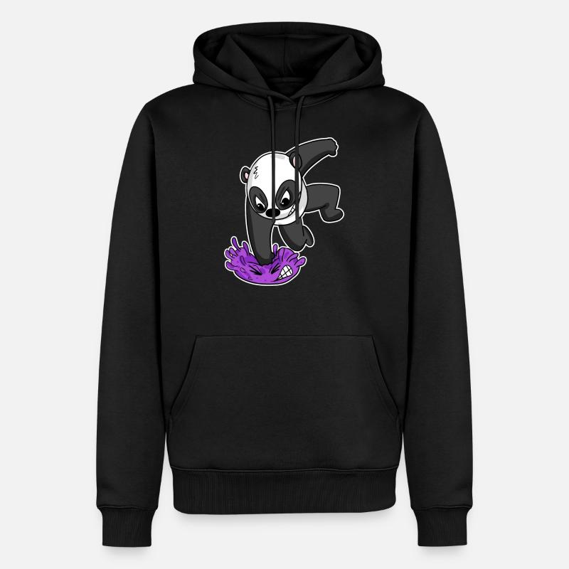 Panda Virus Kampf - Männer Premium Bio Hoodie - Schwarz