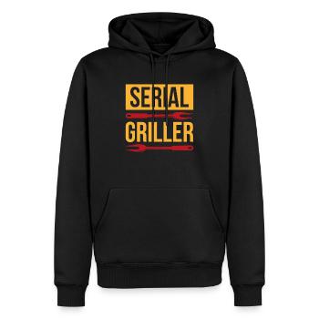 Serial griller Geschenk BBQ Grillen Chef - Männer Premium Bio Hoodie - Schwarz - Vorne - Nico (187cm)