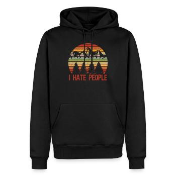 I Hate People Funny Introvert Saying - Men’s Premium Organic Hoodie - black - Front - Nico (187cm)