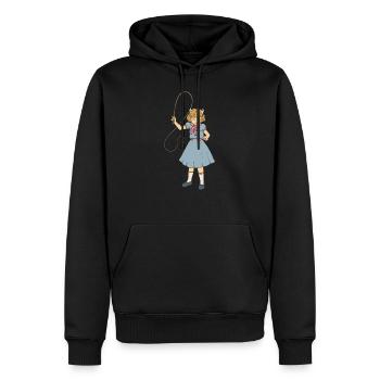 Whip Girl - Clementine - Punk Goth Horror Fan - Männer Premium Bio Hoodie - Schwarz - Vorne - Nico (187cm)