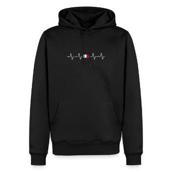 Italien Italiener Italienerin Herzschlag Geschenk - Männer Premium Bio Hoodie - Schwarz - Vorne - Nico (187cm)