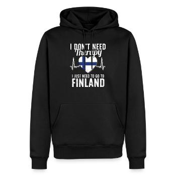 Finland flag I Finnish Souvenirs - Männer Premium Bio Hoodie - Schwarz - Vorne - Nico (187cm)