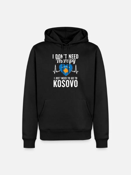 Kosovo flag I Kosovan Souvenirs - Men’s Premium Organic Hoodie - black