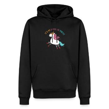 My Bachelor Party Funny Unicorn - Men’s Premium Organic Hoodie - black - Front - Nico (187cm)
