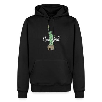 Tourist - Statue of Liberty Iconic - New York - Männer Premium Bio Hoodie - Schwarz - Vorne - Nico (187cm)