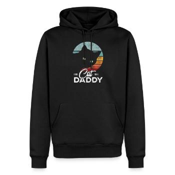 Cat Daddy Katzen Papa Cat Dad - Männer Premium Bio Hoodie - Schwarz - Vorne - Nico (187cm)