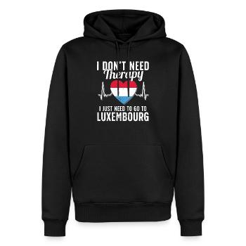 Luxembourg flag I Luxembourg Souvenirs - Sweat à capuche Premium bio Homme - noir - Devant - Nico (187cm)